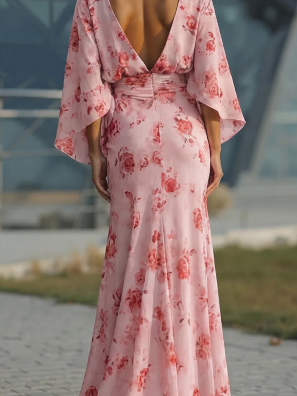 Dress, Mother of the Bride/Groom, pink floral, Gorgeous - Picture 4 of 4